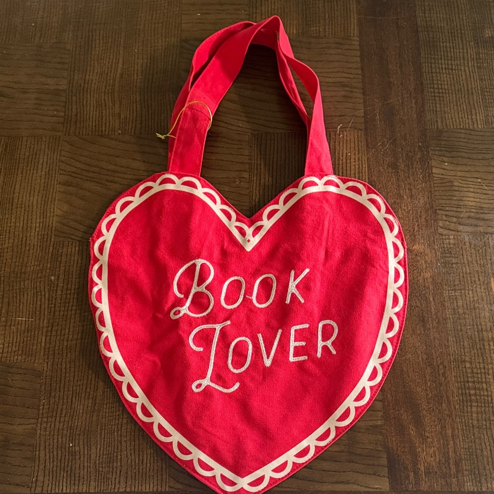 Barnes and noble Heart-Shaped  'Book Lover' Tote Bag